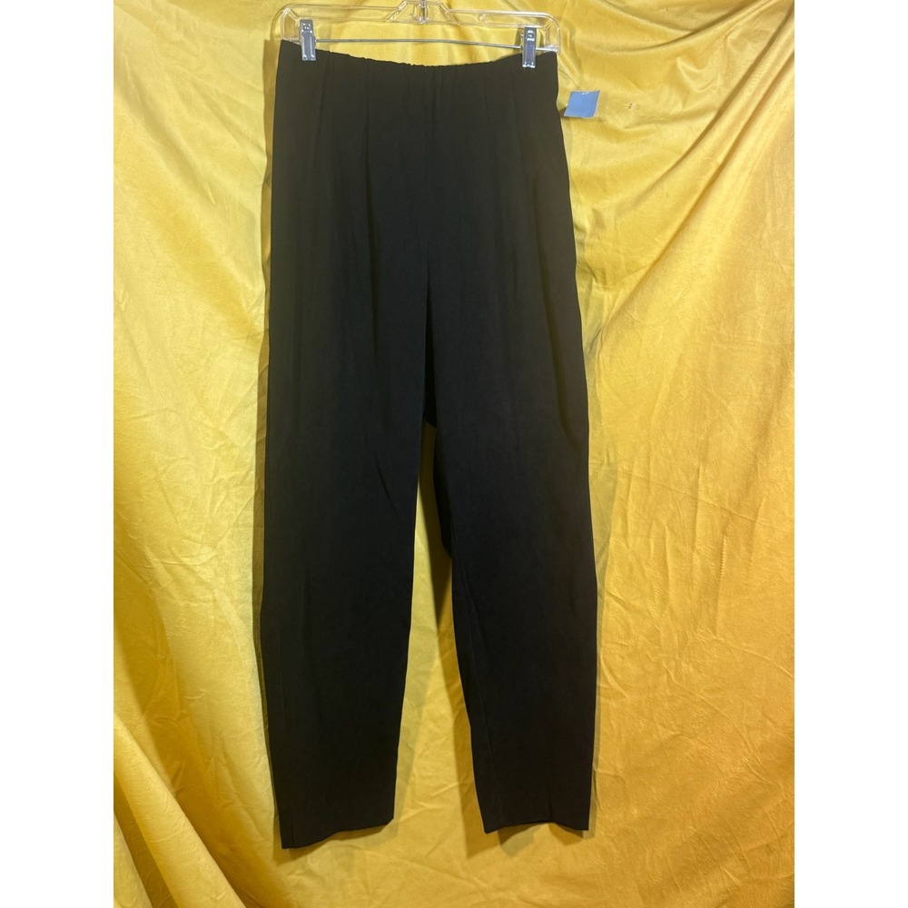 Dress Barn Woman Black Pull On Trousers Size 14 High Rise Straight Leg Pants NWT
